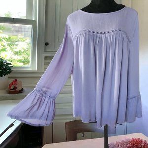 CLOUD CHASER Bell Sleeve Blouse Size LARGE
